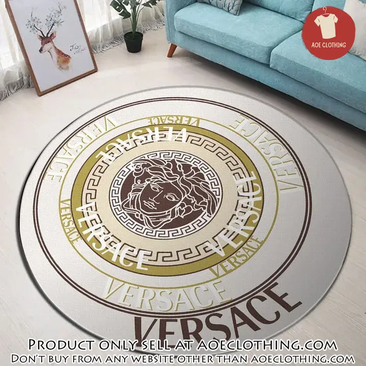 Versace medusa pattern luxury brand fashion round rug carpet home decor special gift aoe1511620